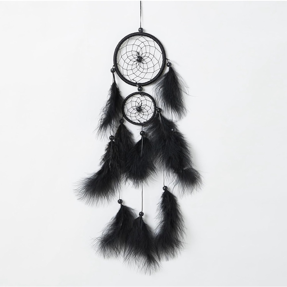 Black Feather Dreamcatcher Wall Decor